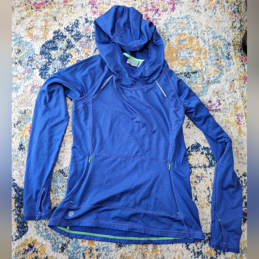 Women's Athleta Hoodie Sweatshirt with Thumbholes - Women's Size XS - Blue
